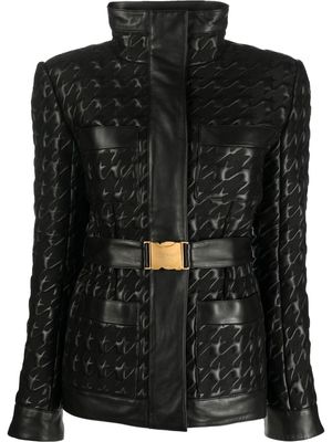 Balmain fitted leather jacket - Black