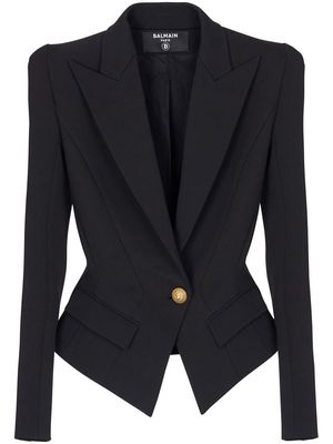 Balmain flap-pockets single-breasted blazer - Black