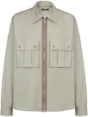 Balmain flap-pockets zip-up shirt - Neutrals