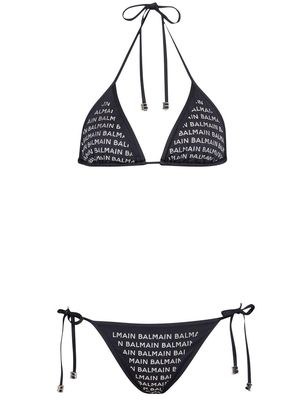 Balmain gem logo bikini set - Black