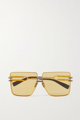 Balmain - Gendarme Square-frame Gold-tone Sunglasses - one size