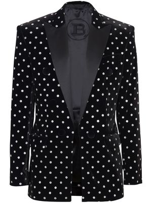 Balmain glitter dot single-breasted blazer - Black