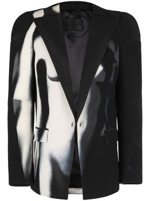 Balmain graphic body print blazer - Black