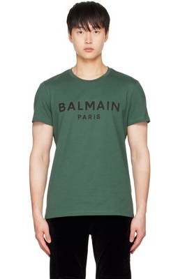 Balmain Green Print T-Shirt