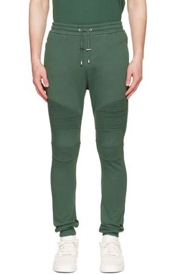 Balmain Green Quilted Lounge Pants