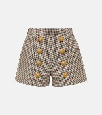 Balmain High-rise Prince of Wales shorts