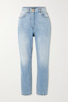 Balmain - High-rise Slim-leg Jeans - Blue
