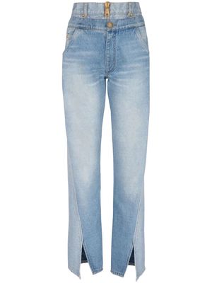 Balmain high-rise straight jeans - Blue