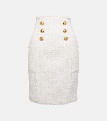 Balmain High-rise tweed miniskirt