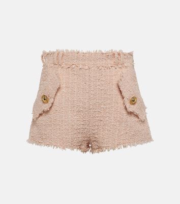 Balmain High-rise tweed shorts