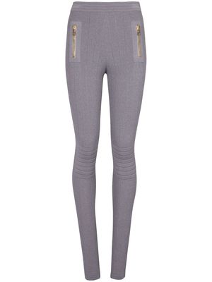 Balmain high-waist skinny trousers - Grey