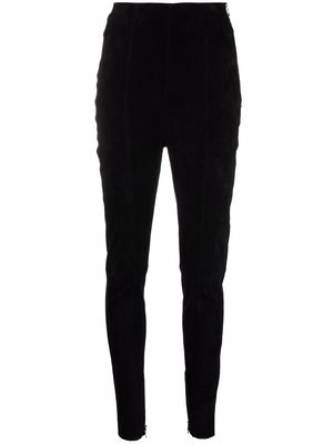 Balmain high-waisted corduroy-detail trousers - Black