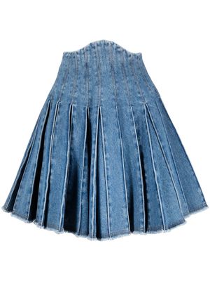 Balmain high-waisted denim skirt - Blue