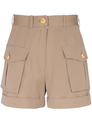 Balmain high-waisted flap-pocket shorts - Neutrals