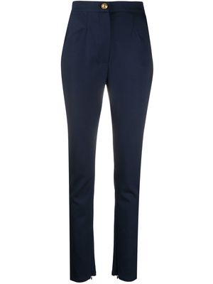 Balmain high-waisted raw-hem trousers - Blue