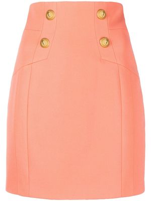 Balmain high-waisted wool mini skirt - Pink