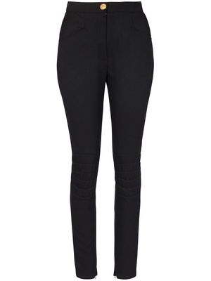 Balmain high-waisted wool skinny trousers - Black