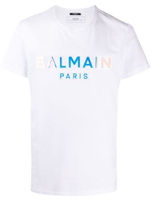 Balmain holographic logo T-shirt - White