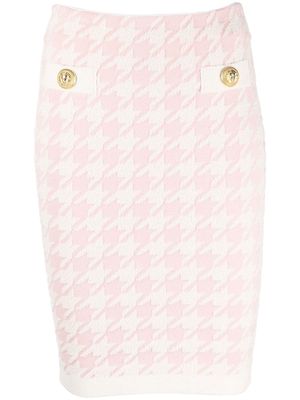 Balmain houndstooth pattern mini skirt - Pink