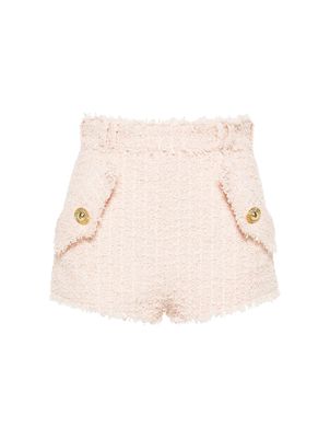 Balmain Hw 2 Pockets Tweed Mini Shorts