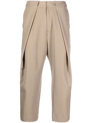 Balmain inverted-pleat detail trousers - Neutrals