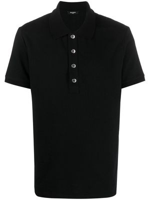 Balmain jacquard-logo polo shirt - Black