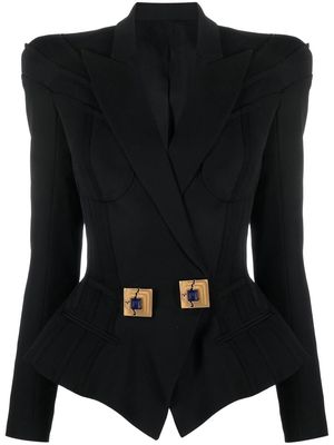 Balmain jewel-buttons double-breasted blazer - Black