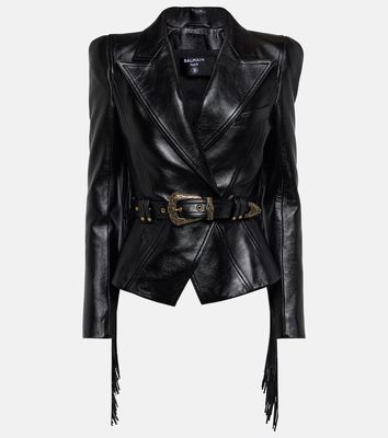 Balmain Jolie Madame fringed leather jacket
