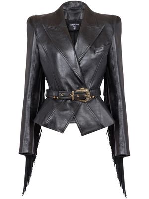 Balmain Jolie Madame leather jacket - Black