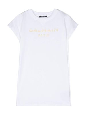 Balmain Kids appliqué-logo cotton T-shirt - White