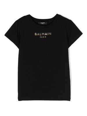 Balmain Kids appliqué-logo T-shirt - Black