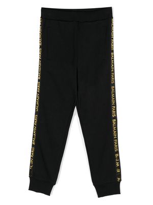 Balmain Kids B Logo cotton track pants - Black