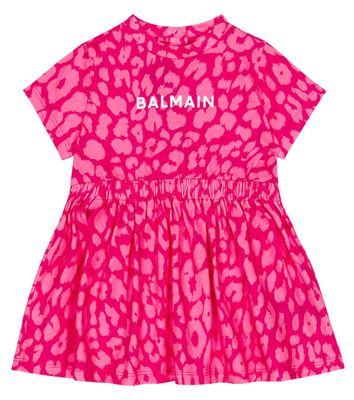 Balmain Kids Baby leopard-print cotton dress