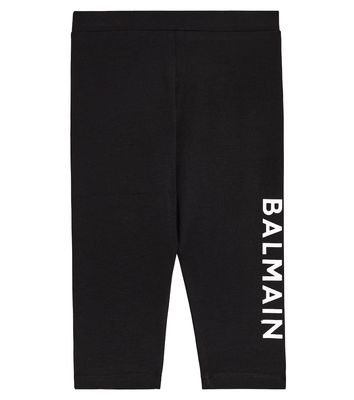 Balmain Kids Baby logo cotton-blend leggings