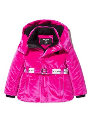 Balmain Kids belted velvet jacket - Pink