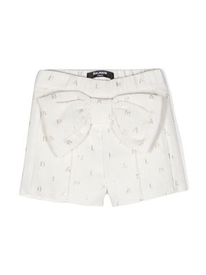 Balmain Kids bow-detail tailored shorts - White