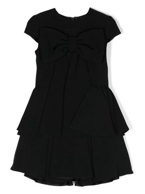 Balmain Kids bow-detail tiered dress - Black