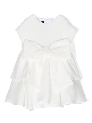 Balmain Kids bow-detailed crepe dress-set - White