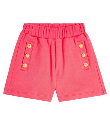 Balmain Kids Button-embellished jersey shorts