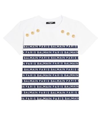 Balmain Kids Button-embellished jersey T-shirt
