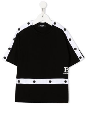 Balmain Kids button-trim T-shirt - Black