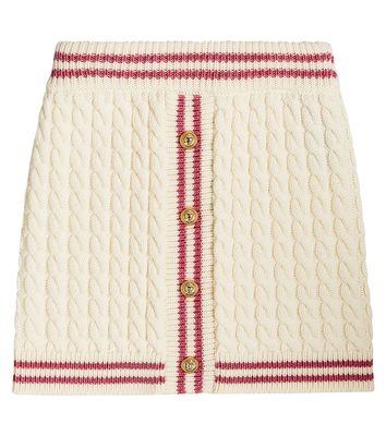 Balmain Kids Cable-knit virgin wool skirt