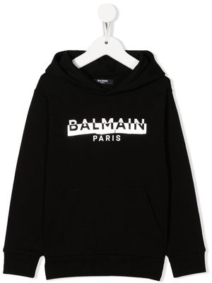 Balmain Kids chest-logo crew-neck sweatshirt - Black