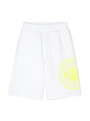 Balmain Kids Coin-print cotton shorts - White