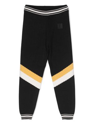 Balmain Kids colour-block knitted track pants - Black