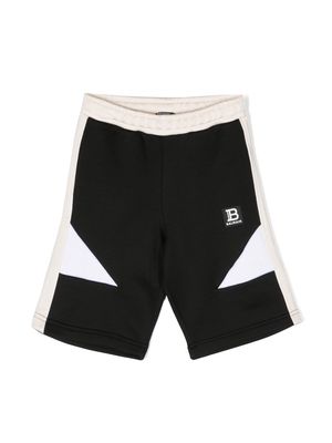 Balmain Kids colour-block track shorts - Black