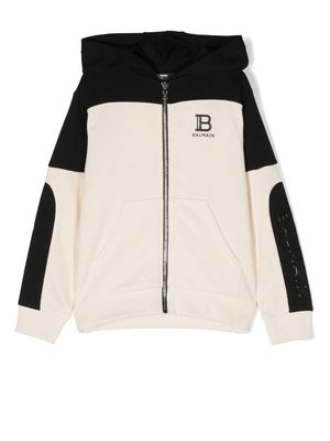 Balmain Kids colour-block zipped hoodie - Neutrals