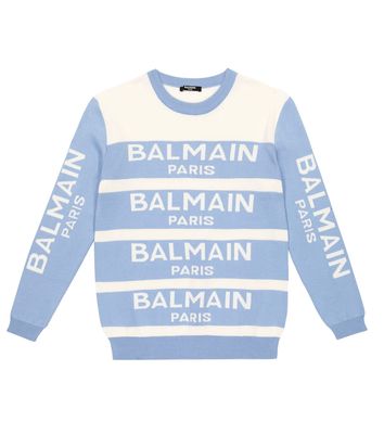 Balmain Kids Cotton and cashmere-blend sweater