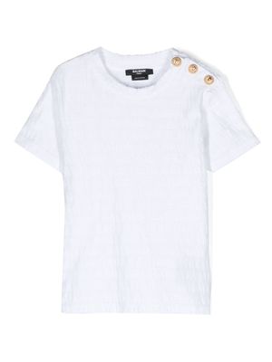 Balmain Kids cotton button-fastening T-shirt - White