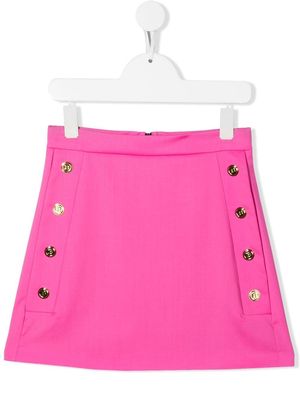 Balmain Kids decorative button detail skirt - Pink